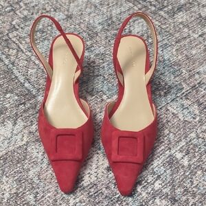 Elegant Red Slingback Heels